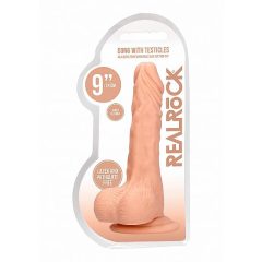   RealRock Dong 9 - Dildo realist cu testicule (23cm) - natural