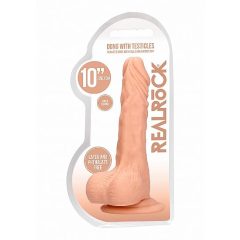   RealRock Dong 10 - dildo realist, cu testicule (25cm) - naturale