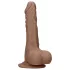 RealRock - dildo realist cu testicule - 25cm - culoare închisă