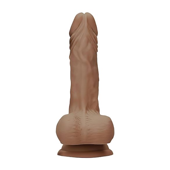RealRock - dildo realist cu testicule - 25cm - culoare închisă
