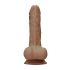 RealRock Dong 10 - dildo realist cu testicule (25cm) - ton natural întunecat