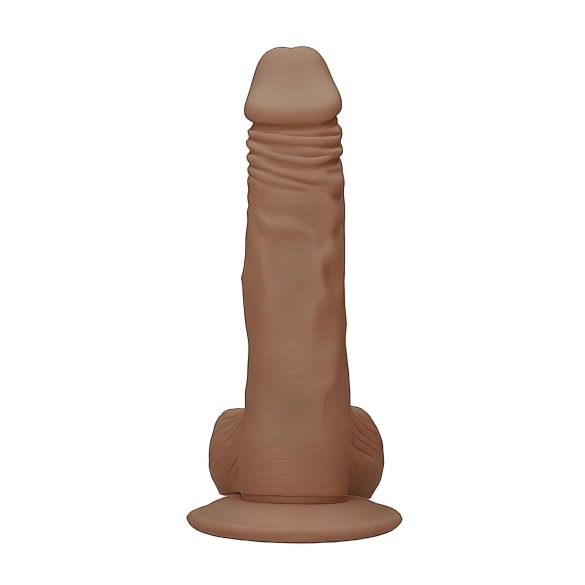 RealRock - dildo realist cu testicule - 25cm - culoare închisă