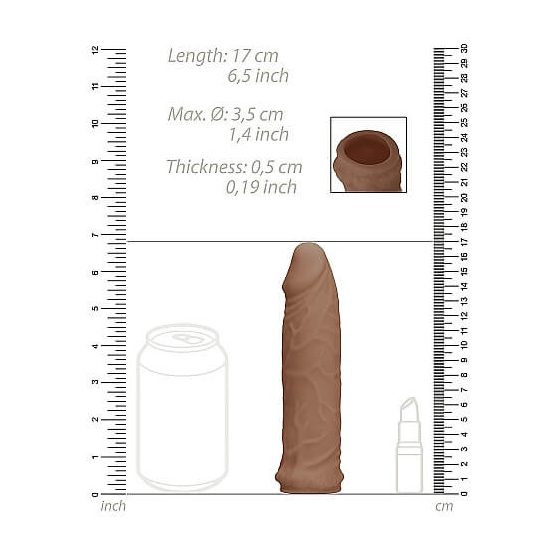 RealRock Penis Sleeve 6 - Maneca de penis (17cm) - natură întunecată
