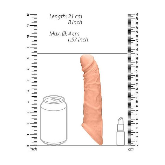 RealRock Manta de Penis 8 - manșon de penis (21cm) - natural