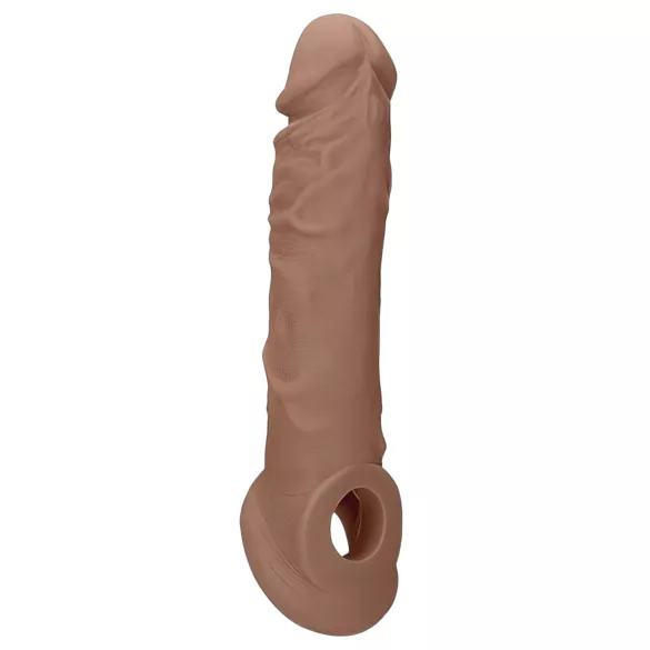 RealRock - mânecă pentru penis - 21 cm - culoare natur închis
