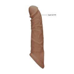  RealRock Penis Sleeve 8 - prelungitor de penis (21cm) - natura închisă