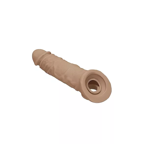 RealRock - mânecă pentru penis - 21 cm - culoare natur închis