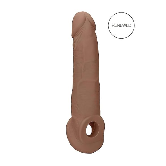 RealRock - mânecă pentru penis - prelungire 21,5cm - culoare natural închis