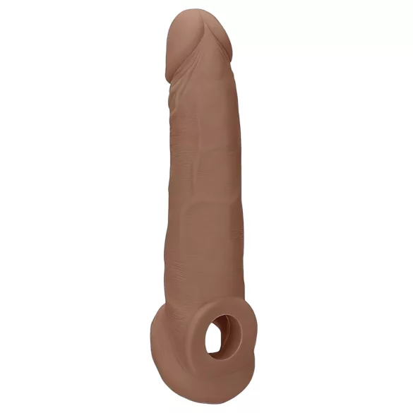 RealRock - mânecă pentru penis - prelungire 21,5cm - culoare natural închis