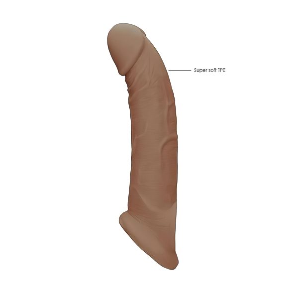 RealRock - mânecă pentru penis - prelungire 21,5cm - culoare natural închis