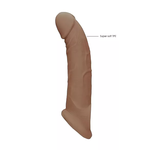 RealRock - mânecă pentru penis - prelungire 21,5cm - culoare natural închis