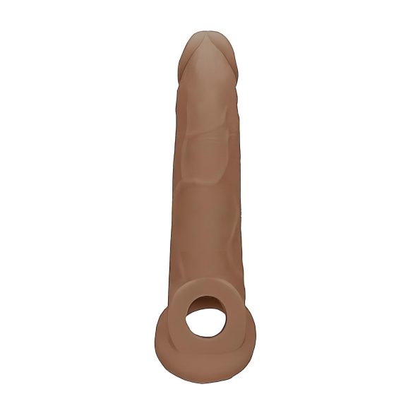 RealRock - mânecă pentru penis - prelungire 21,5cm - culoare natural închis