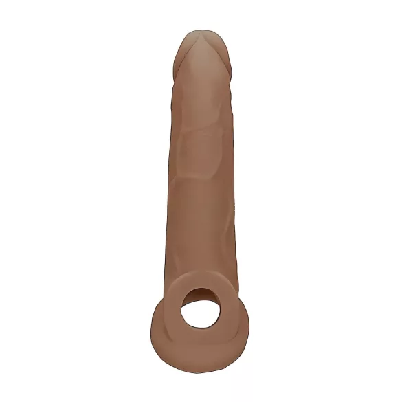 RealRock - mânecă pentru penis - prelungire 21,5cm - culoare natural închis