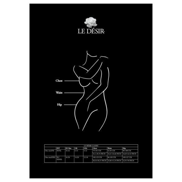 Le Désir Plus Size - ciorapi deschiși - negru (XXL-4XL)