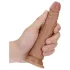 RealRock - dildo realist 15,5cm - subțire - culoare natur închis