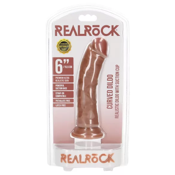 RealRock - dildo realistico - 15,5 cm - culoare natur închis