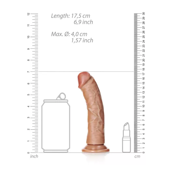 RealRock - dildo realistico - 15,5 cm - culoare natur închis