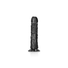 RealRock - dildo realistic cu ventuza - 15,5cm (negru)