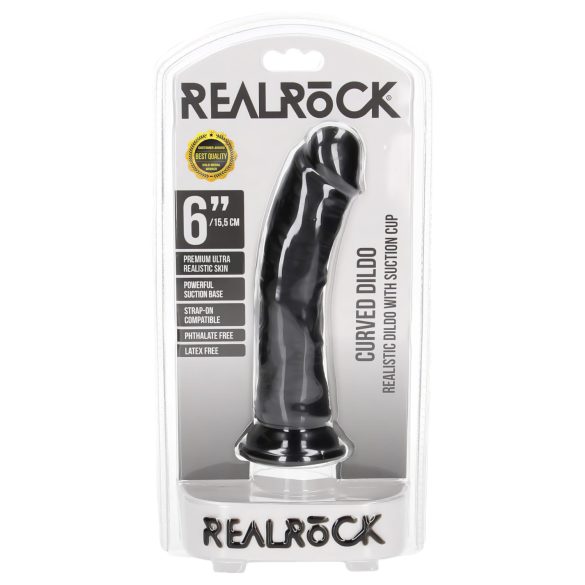 RealRock - dildo realist cu ventuză - 15,5 cm - negru