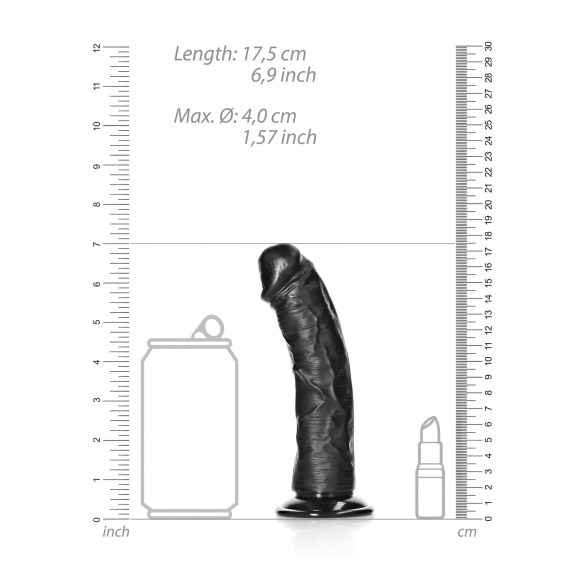 RealRock - dildo realist cu ventuză - 15,5 cm - negru
