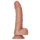 RealRock - dildo cu ventuză și testicule - 15,5 cm - maro închis