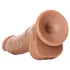 RealRock - dildo cu ventuză și testicule - 15,5 cm - maro închis