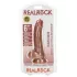 RealRock - dildo cu ventuză și testicule - 15,5 cm - maro închis