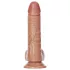 RealRock - dildo cu ventuză și testicule - 15,5 cm - maro închis