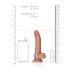 RealRock - dildo cu ventuză și testicule - 15,5 cm - maro închis