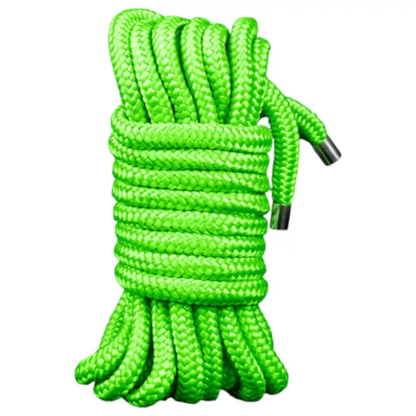 Ouch! - funie de bondage fosforescentă (10 m, verde)