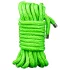 Ouch! - funie de bondage fosforescentă (10 m, verde)