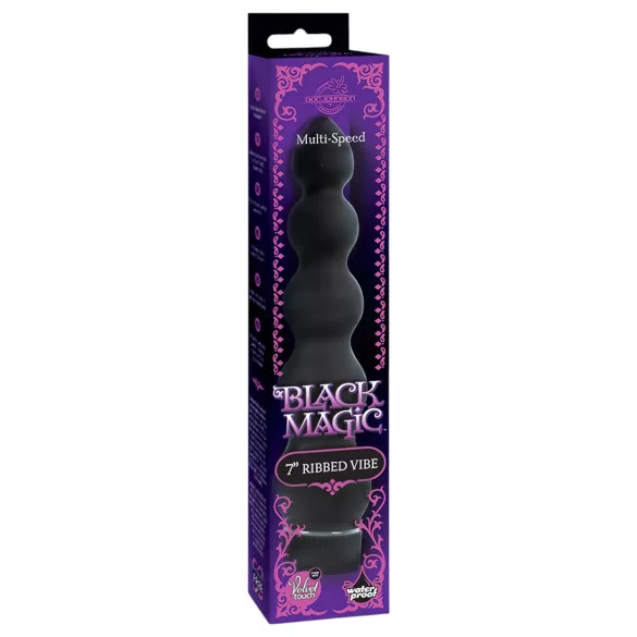 Doc Johnson - Black Magic 7 - vibrator anal rigid cu 5 bile (negru)