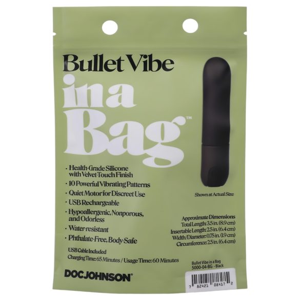 Doc Johnson - vibratoare tip bullet - reîncărcabil, impermeabil, negru