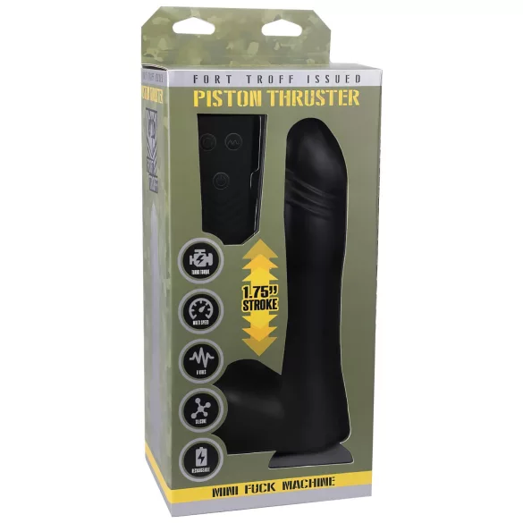 Doc Johnson - vibrator cu piston automat mini cu telecomandă - negru