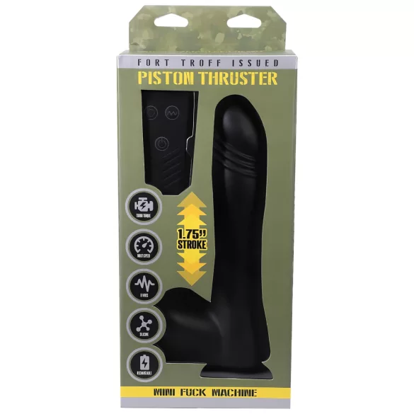 Doc Johnson - vibrator cu piston automat mini cu telecomandă - negru