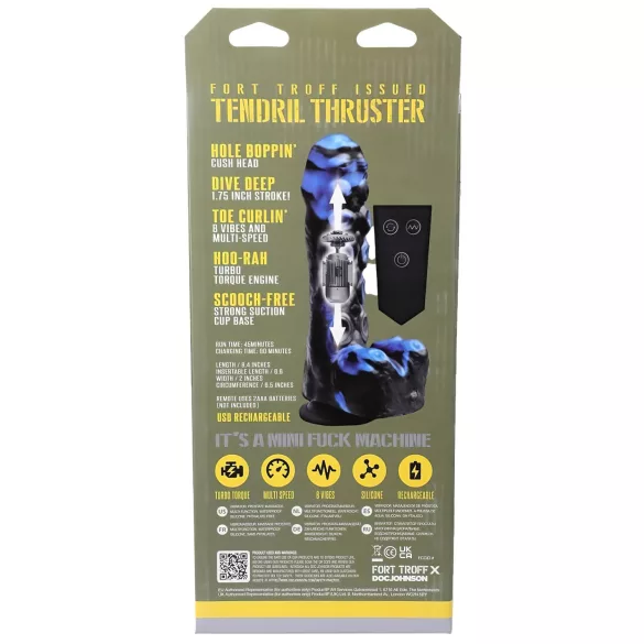 Doc Johnson - vibratoare cu impulsuri wireless - mini tendril, albastru
