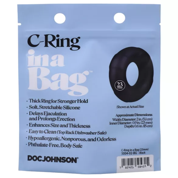 Doc Johnson - inel pentru penis - silicon - negru