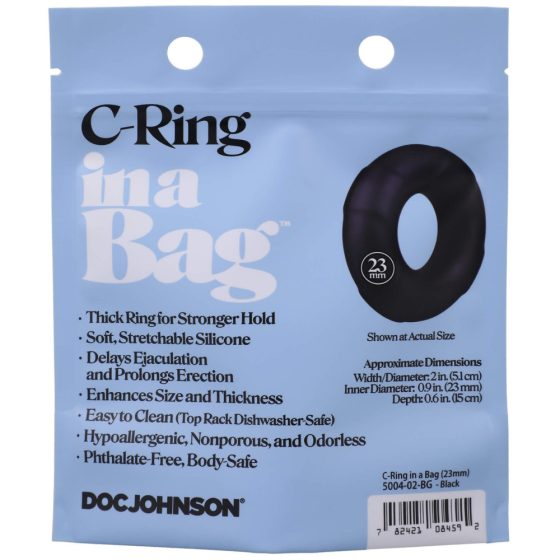 Inel penian din silicon Doc Johnson C-Ring (negru)