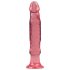 Dildo anal roz cu ventuză Crystal Jellies (roz)