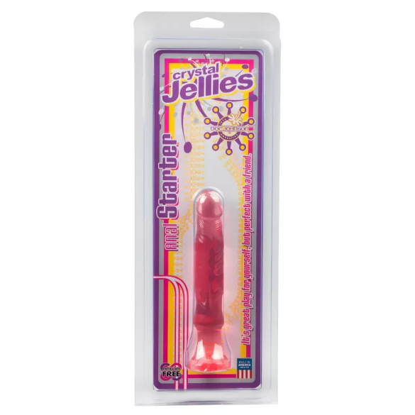 Crystal Jellies - dildo anal cu ventuză (roz)