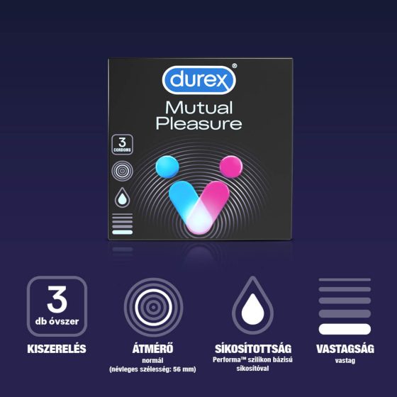 Durex Plăcere Mutuală - prezervativ cu efect de întârziere (3 buc)