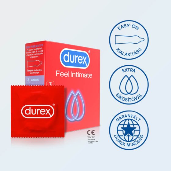 Durex Feel Intimate - prezervativ cu perete subțire (3 bucăți)