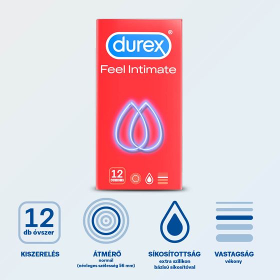 Durex Feel Intimate - prezervativ cu perete subțire (12buc)