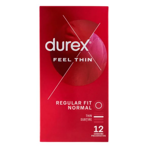 Durex Feel Thin - prezervative ultrasubțiri - senzație naturală - 12 bucăți