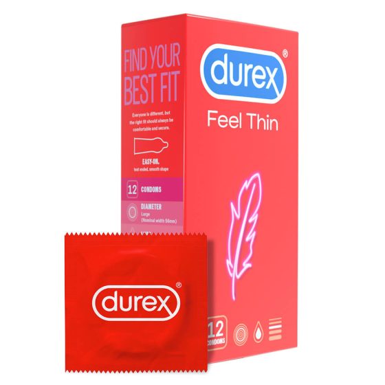 Durex Feel Thin - prezervative cu senzație reală (12 bucăți)