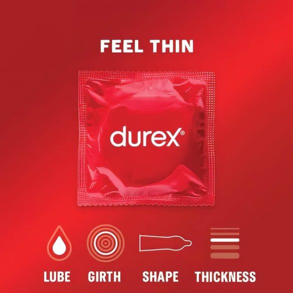 Durex Feel Thin - prezervative ultrasubțiri - senzație naturală - 12 bucăți