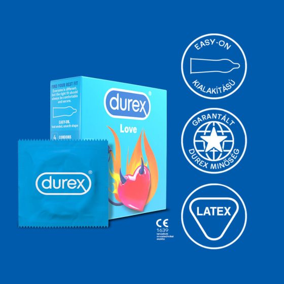 Prezervative Durex Love - Prezervative usor de pus (4 buc)