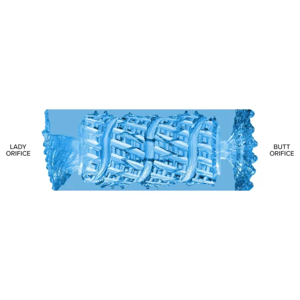 Fleshlight Quickshot Vantage - masturbator dublu transparent (albastru)