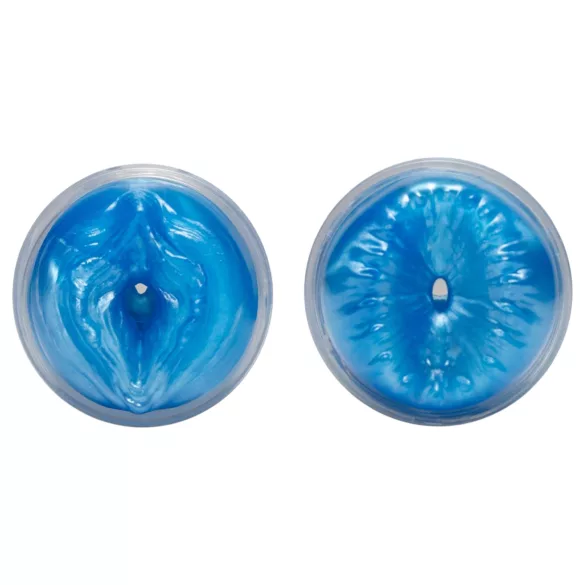 Fleshlight Quickshot Vantage - masturbator dublu transparent (albastru)