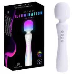   Paradise Illumination - vibrator tip baghetă pentru masaj luminos (alb)